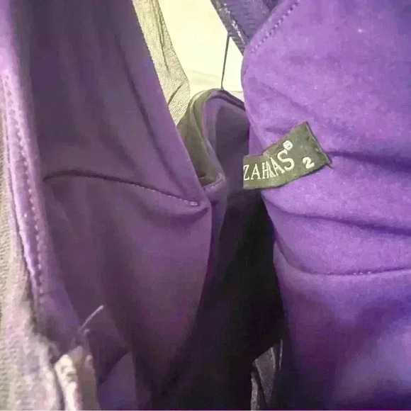 ZAHARAS VIOLET PURPLE GOWN SILVER SEQUINS SIZE 2 - Picture 7 of 8